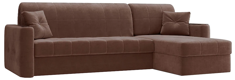 Угловой диван из велюра Ницца Плюш Браун