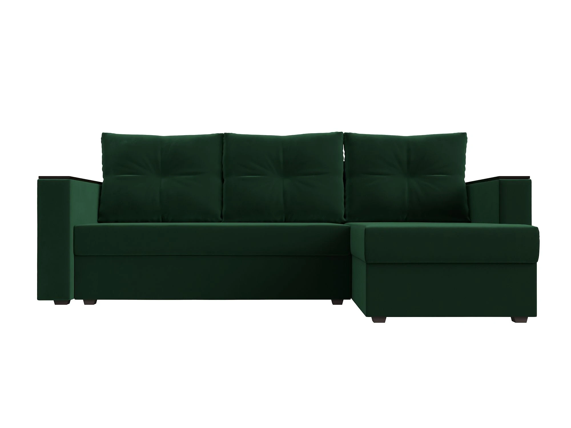 Угловой диван для гостиной Атланта Лайт Плюш без стола Дизайн 4