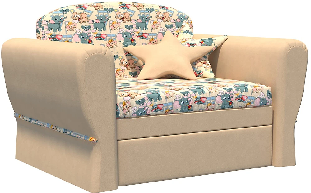 Детский диван для мальчиков Мини Слоники Беж