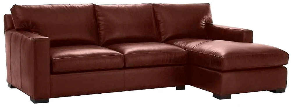 Угловой диван с независимым пружинным блоком Непал кожаный