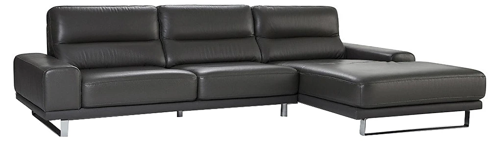 Угловой диван дизайнерский кожаный Рипозо Блэк