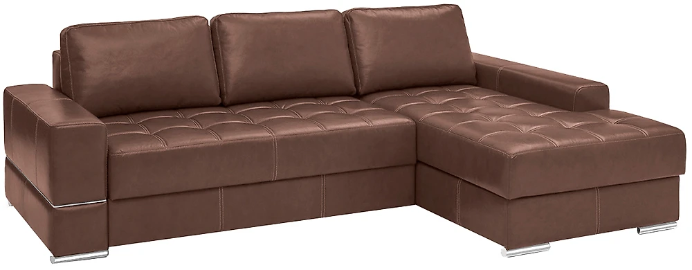 Угловой диван для ежедневного сна Матео Браун кожаный
