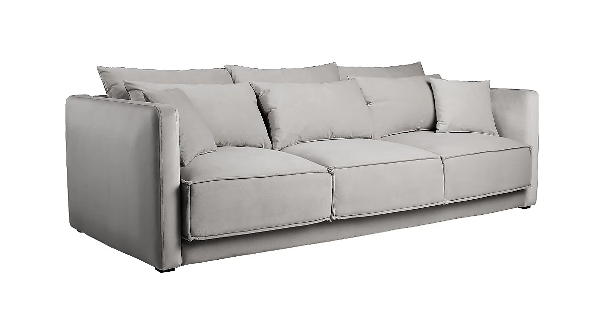 Прямой диван серого цвета Vision-C 2121,2,3
