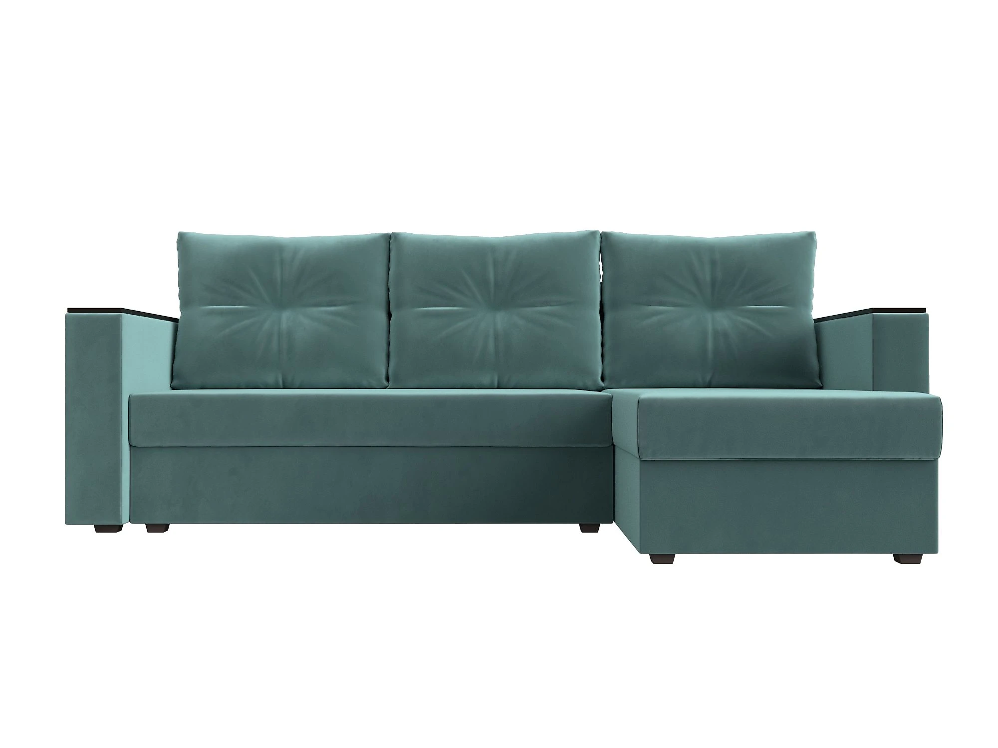 Угловой диван для гостиной Атланта Лайт Плюш без стола Дизайн 2