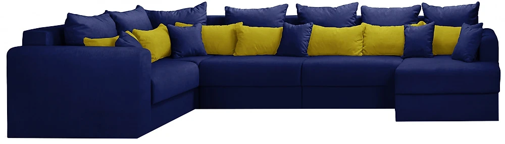 Угловой диван с независимым пружинным блоком Манхеттен П-образный Блу