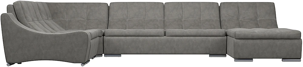 Серый угловой диван Монреаль-3 Замша Grey