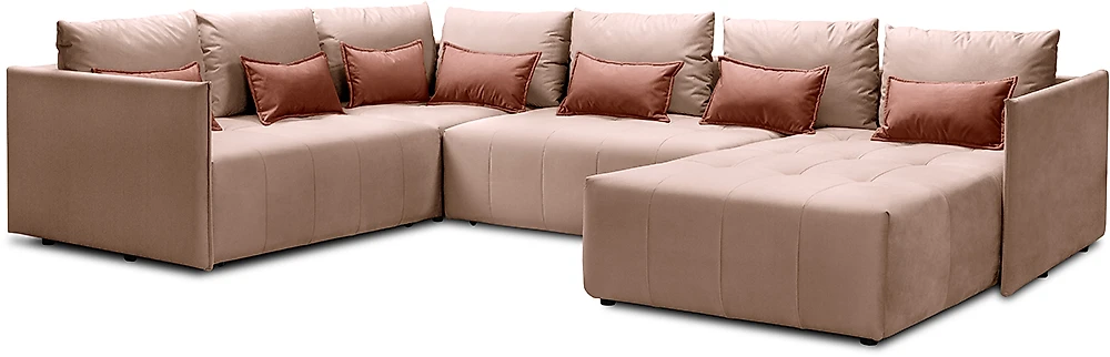 Угловой диван из велюра Чилетти П-образный Бордо