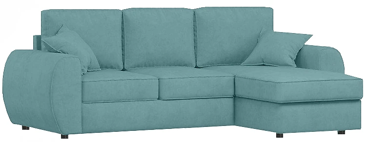 Угловой диван с левым углом Валери Плюш Азур