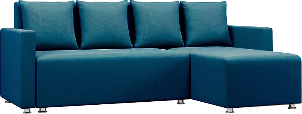 Синий угловой диван Каир с подлокотниками Дизайн 1