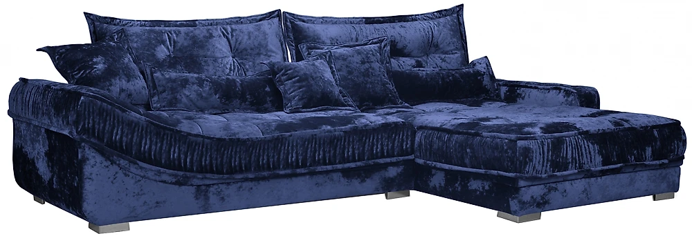 Угловой диван из велюра Бруно Блу