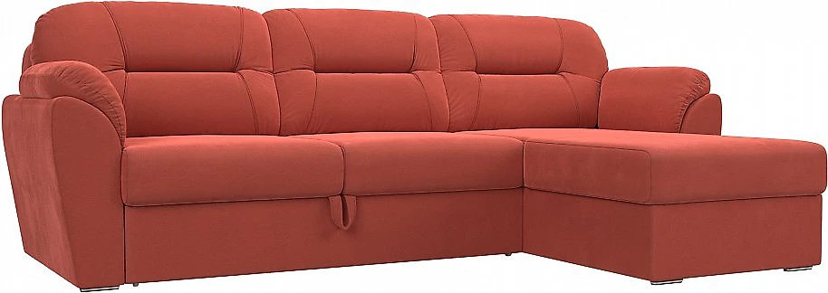 Угловой диван со спальным местом Бостон Вельвет Корал