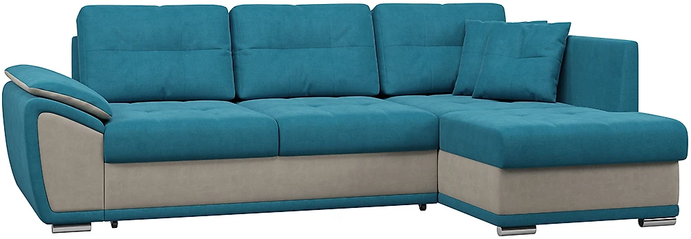 Угловой диван с подлокотниками Риттэр Плюш Азур