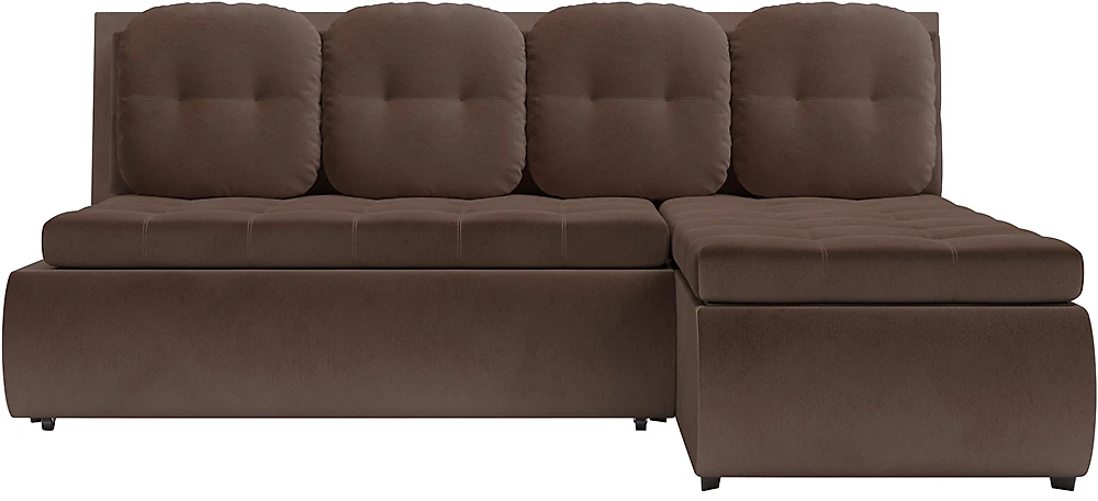 Угловой диван из комбинированного материала Кормак Велюр Шоколад