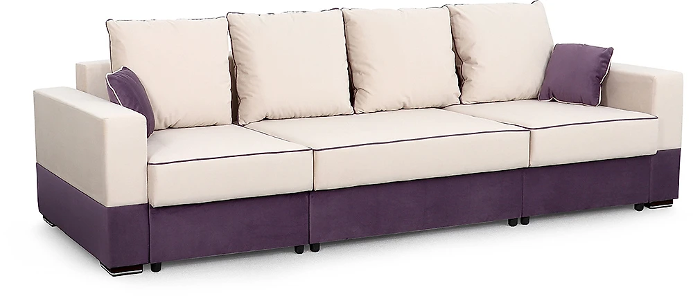 Прямой диван в гостиную Бостон Крем Виолет