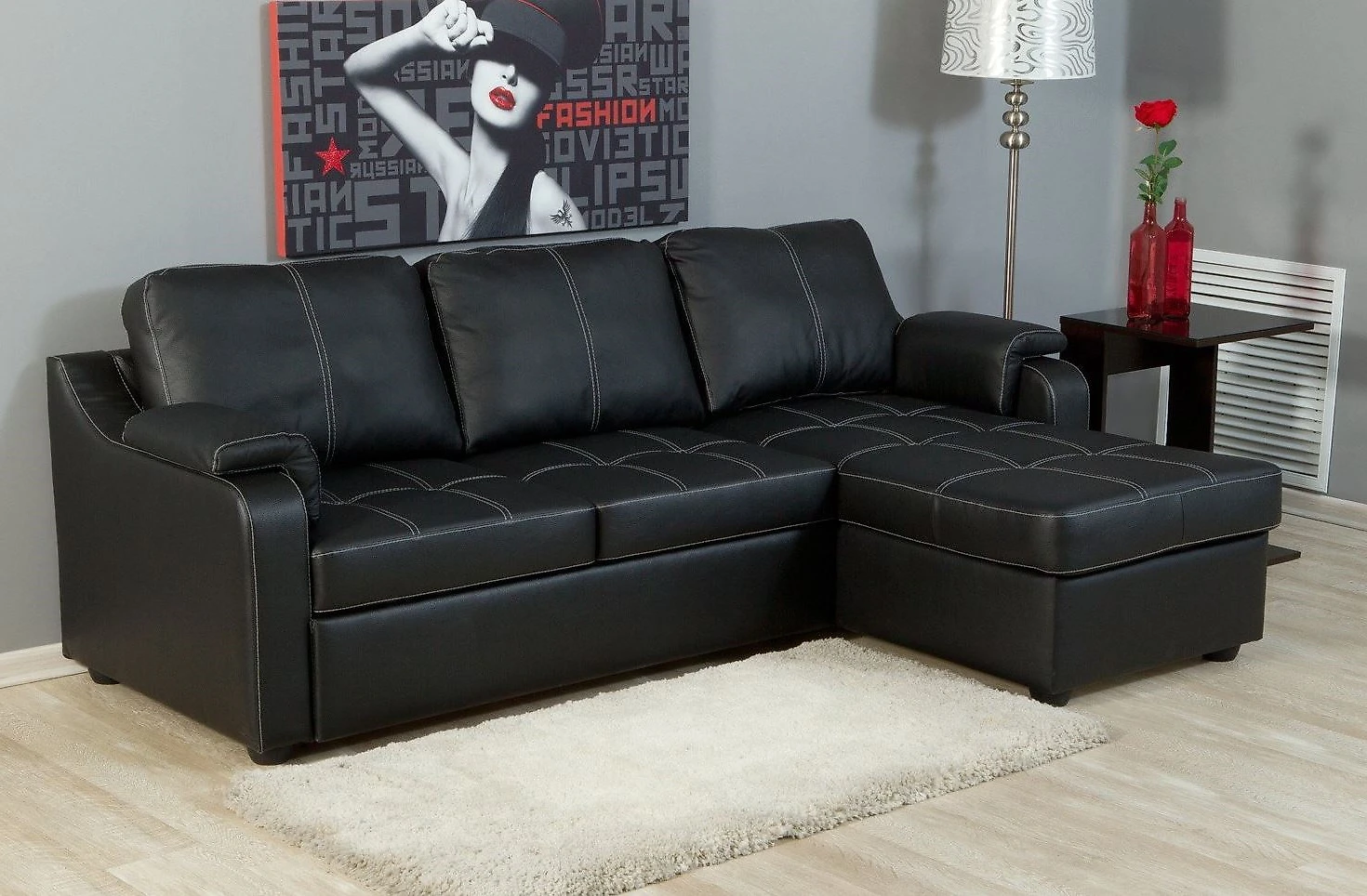 Двухместный угловой диван Берета Дизайн 1 кожаный