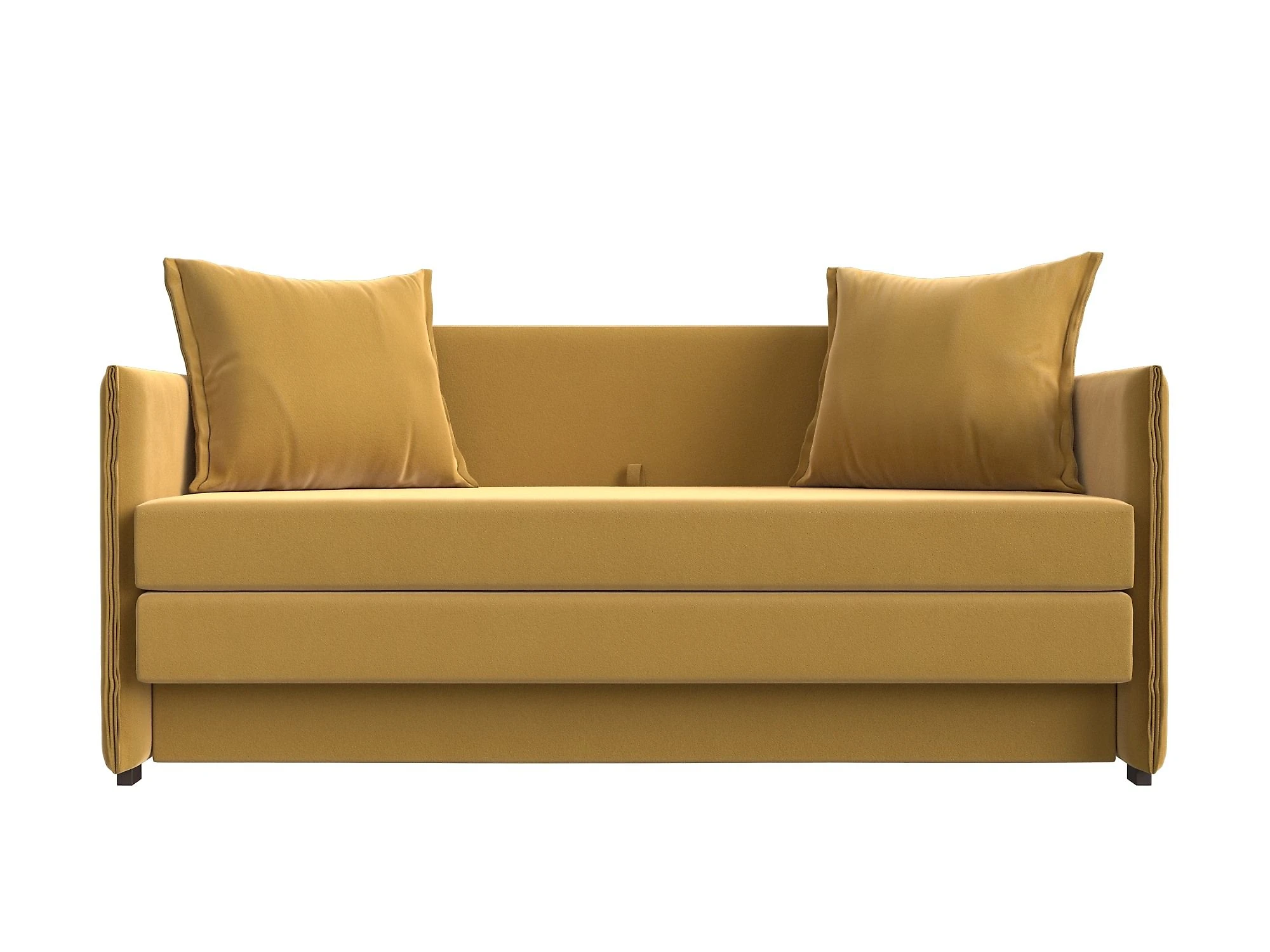 Жёлтый прямой диван Лига-011 Дизайн 3