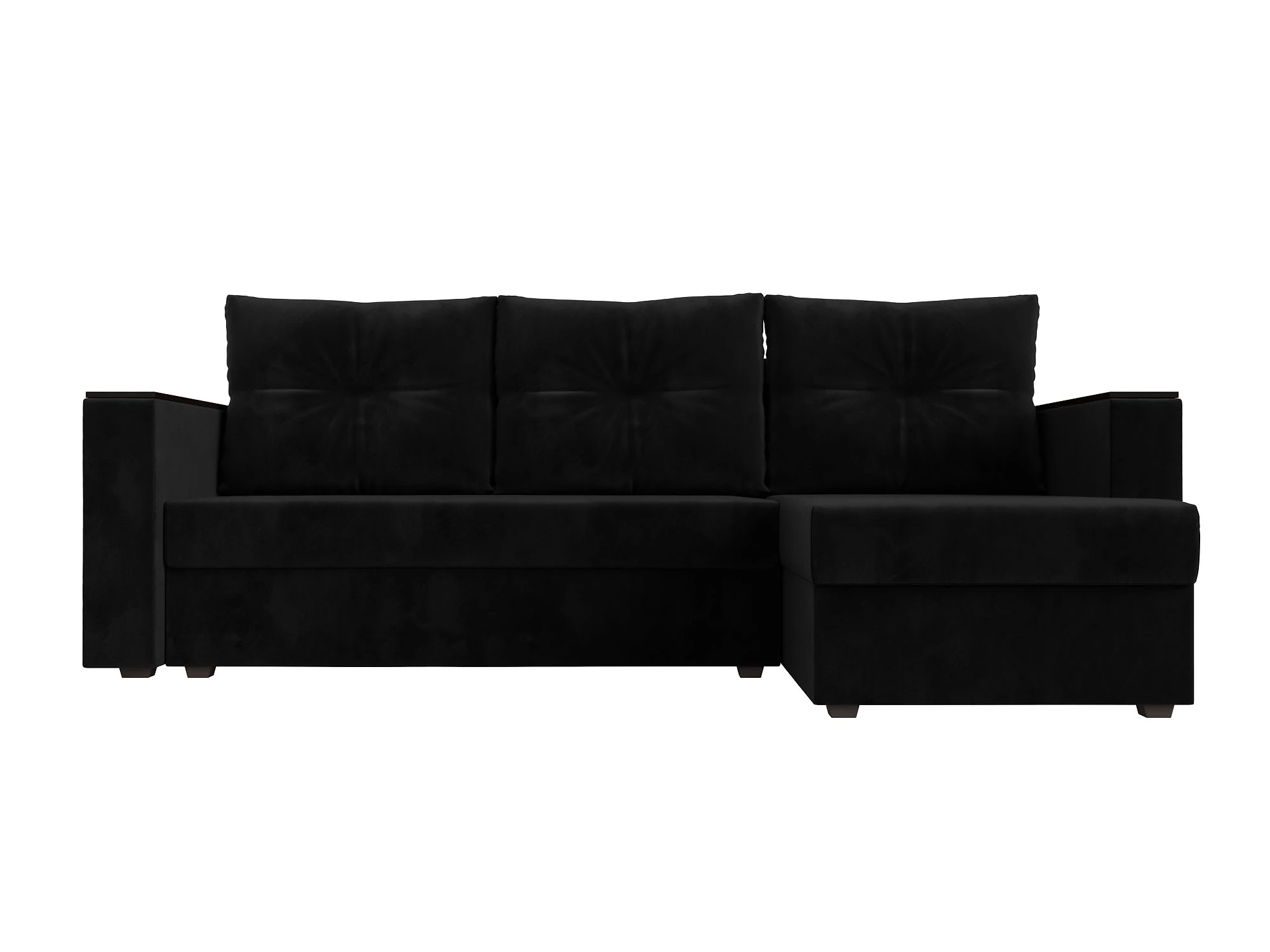 Угловой диван для гостиной Атланта Лайт Плюш без стола Дизайн 8