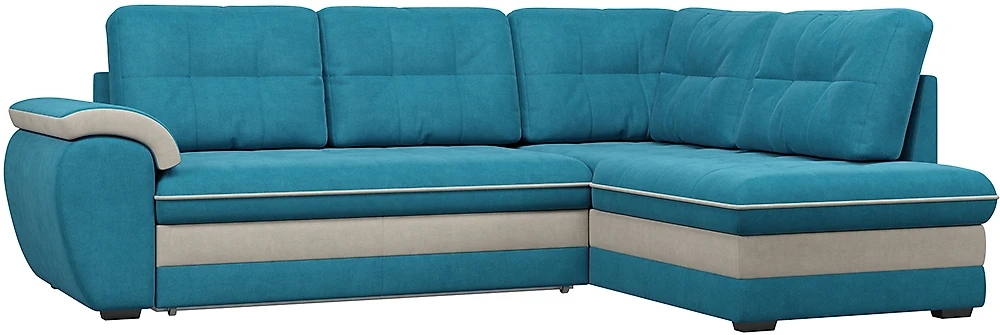 Угловой диван с подлокотниками Мигель Плюш Азур