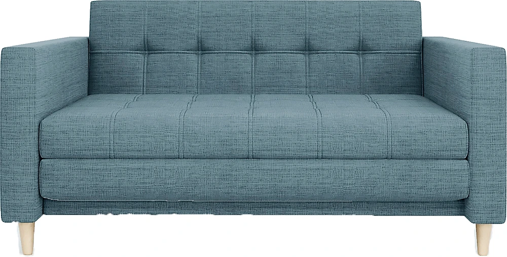 Синий прямой диван Квадро Дизайн-3