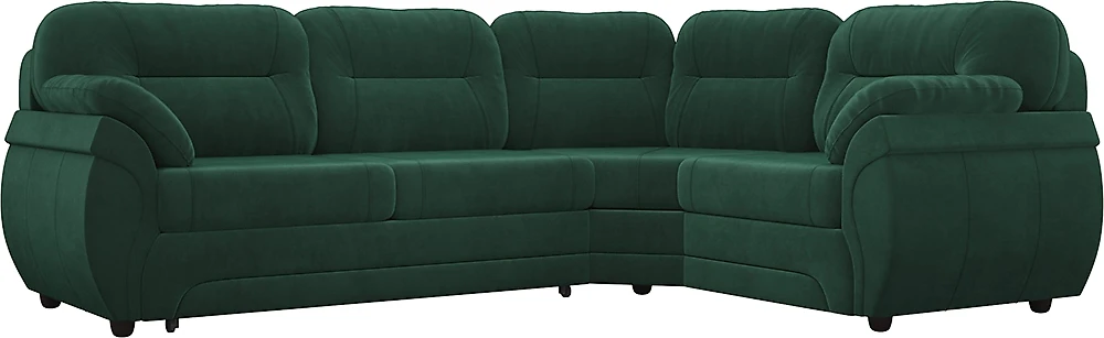 Угловой диван с правым углом Бруклин Зеленый