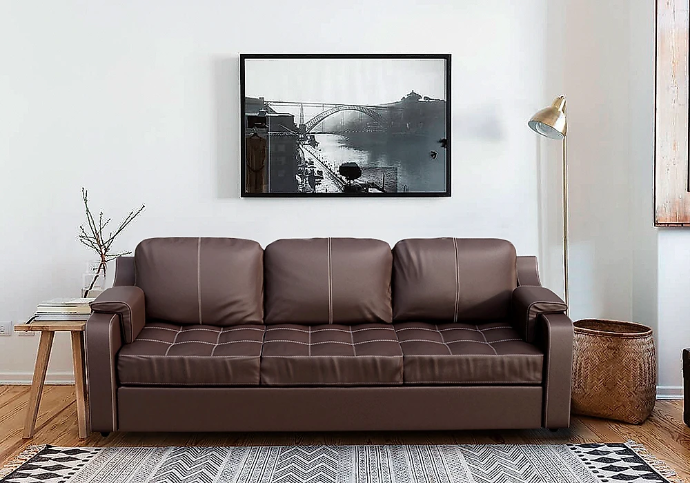 Прямой диван Берета Дизайн 4 кожаный