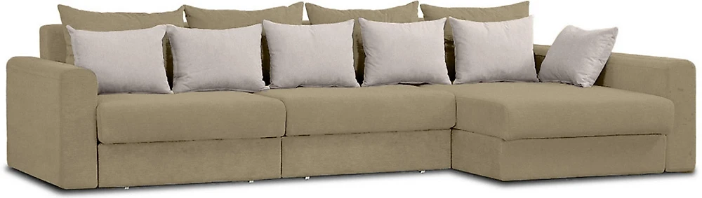  угловой диван с оттоманкой Модена-5 Плюш Крем