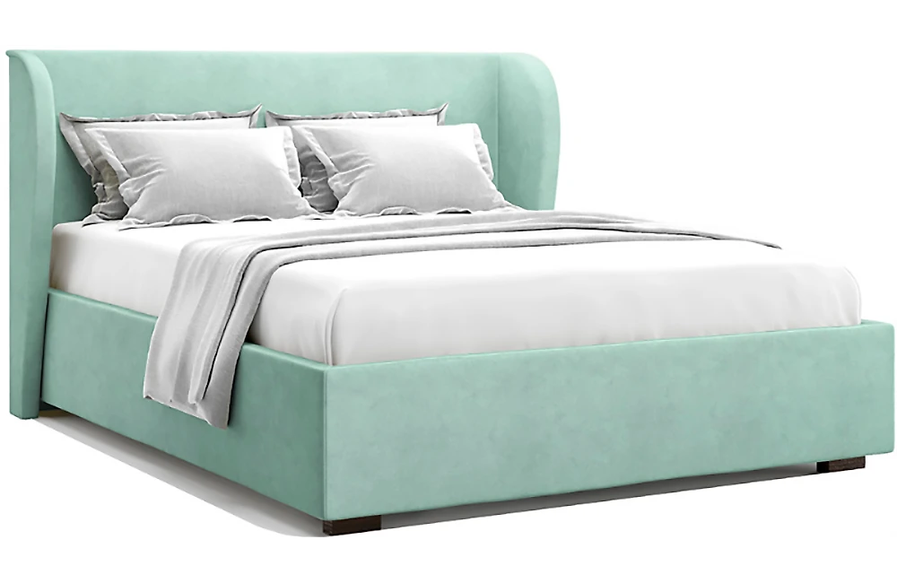 Современная двуспальная кровать Тэнно Ментол