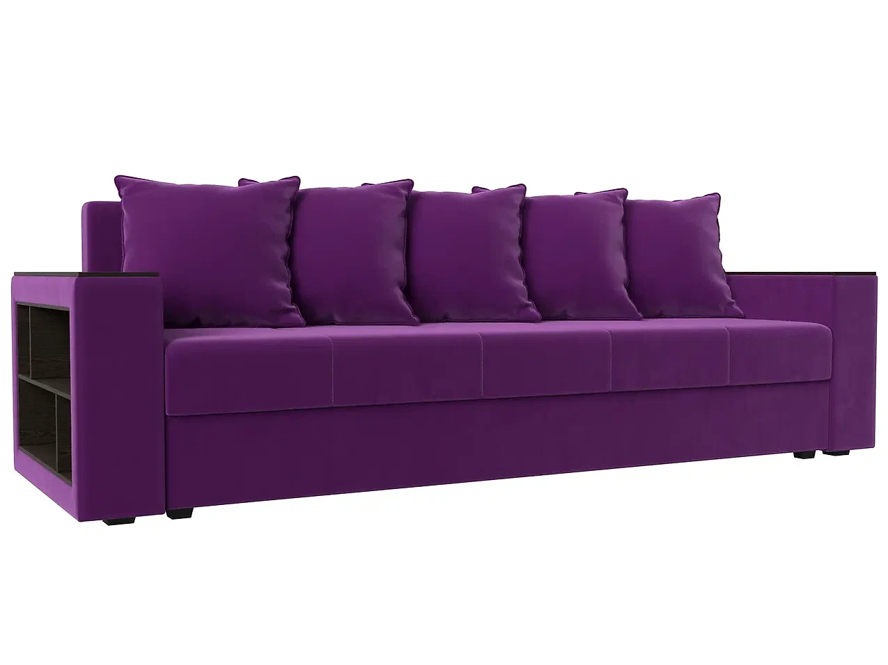 Прямой диван со столом Дубай Лайт Вельвет Фиолет
