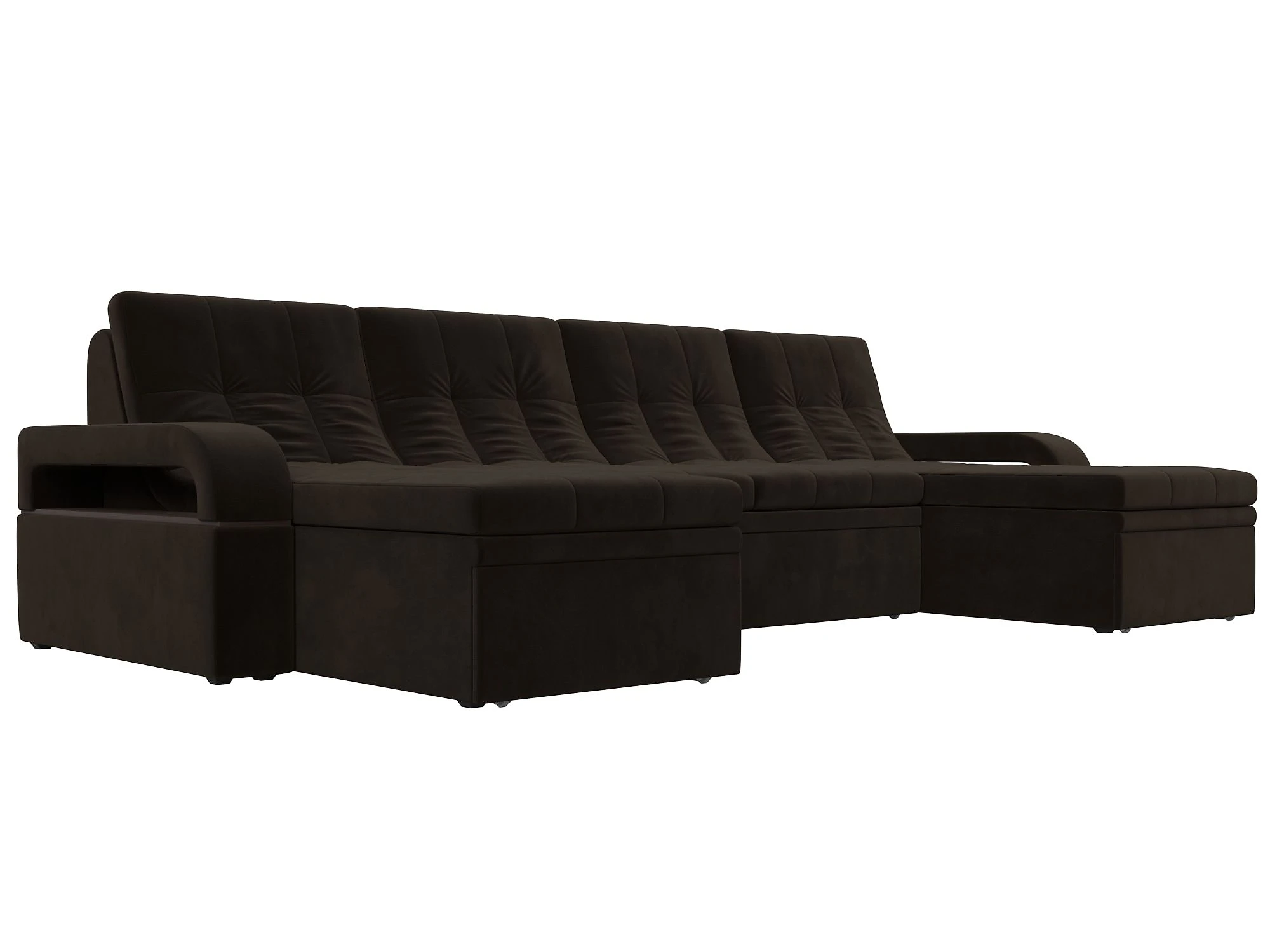 Коричневый диван Лига-035 П-мини Дизайн 3