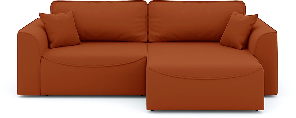 Угловой диван оранжевый Рафаэль Плюш Дизайн-15