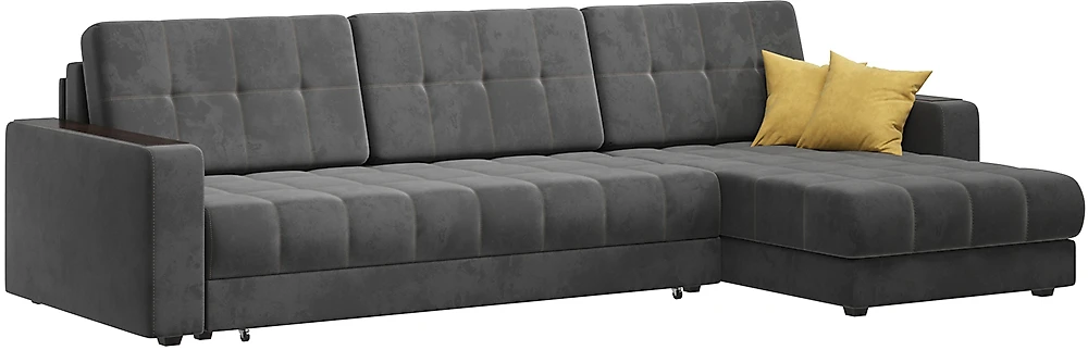 Угловой диван с левым углом Босс (Boss) Max Плюш Графит