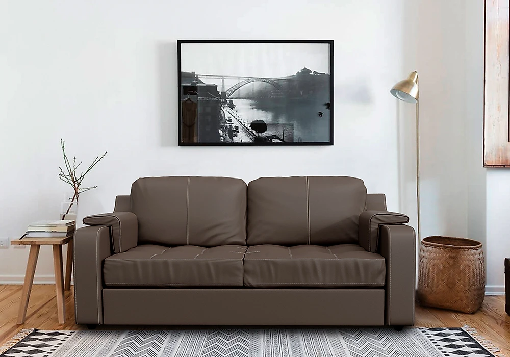 Прямой диван Берета  2-х местный Дизайн 2 кожаный